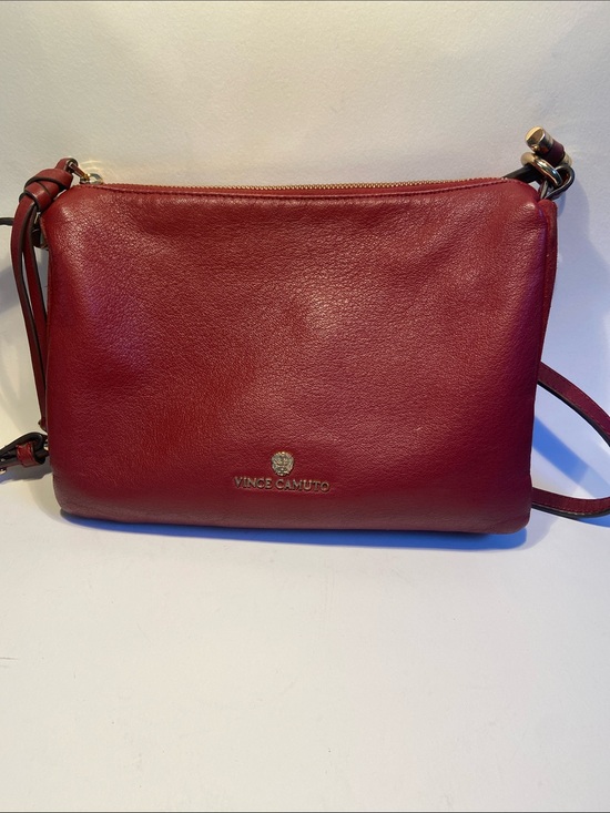 Vince Camuto Handbags - Vince Camuto Veda Cherry Red Leather/Suede Medium Shoulder Bag